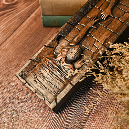 Savior Jesus Cross - Carved from Natural Wood