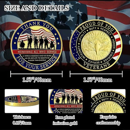 Veterans Challenge Coins - Thank You For Your Service Appreciation